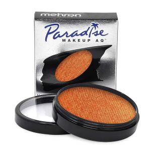 Mehron Makeup Paradise AQ (40 g, Metallic Orange): Water-activated face and body paint for stage, screen, special FX, beauty, cosplay, and Halloween.