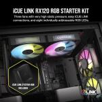 CORSAIR iCUE Link RX120 RGB 120mm PWM Fans with iCUE Link System Hub - Black