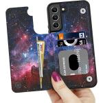 LETO Galaxy S22 Case,Luxury Flip Folio Leather Wallet Case Cover 6.1" Nebula