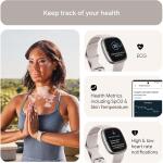 Fitbit Sense 2 Advanced Health and Fitness Smartwatch - Lunar White/Platinum