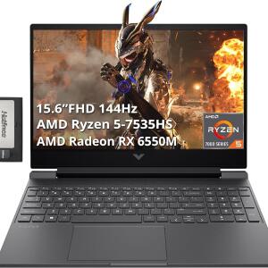 HP Victus 15.6" Gaming Laptop, Ryzen 5, 32GB 2TB SSD, RX 6550M, Windows 11 Pro