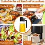 YARRAMATE Oil Sprayer for Cooking, 2 in 1 Olive Oil Dispenser Bottle (16oz/470ml), Premium Glass Oil Bottle, Foodgrade Oil Mister for BBQ, Frying, Salad, and Air Fryer (Black).