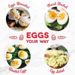 DASH Rapid Egg Cooker: Electric Egg Cooker for Hard Boiled Eggs, Poached Eggs, Scrambled Eggs, or Omelets with 6 Egg Capacity and Auto Shut Off Feature, Black.