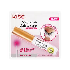 KISS Strip Lash Adhesive, Can Be Used with Strip Lashes and Lash Clusters, Lash Glue, 24hr Strip Eyelash Adhesive, Clear, Includes Lash Adhesive, Long Lasting Wear