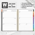 SUNEE 2025 Weekly & Monthly Planner - Black