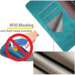 SUANPOT for Samsung Galaxy S22 with RFID Blocking Leather Wallet case - Blue Green