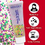 MEICOLY Mardi Gras Face Glitter: Mixed chunky glitter gel in gold, green, and purple. Ideal for festivals, St. Patrick's Day, and Halloweenperfect for face, body, and hair.