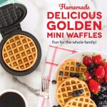 DASH Mini Waffle Maker -Waffle Mold, Nonstick Waffle Iron with Quick Heat-Up, PTFE Nonstick Surface (Aqua)