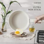 CAROTE Pots and Pans Set Non Stick, Cookware Sets Nonstick, 11pcs Kitchen Set, Oven Safe, Induction Ready, Stackable Nonstick Set with Removable Handle ( Cream White)