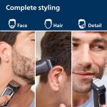 Philips Norelco Multi Groomer All in One Trimmer Series 3000, 13 Piece Mens Grooming Kit for Beard, MG3740/40, Face, Nose, Ear Hair Trimmer and Hair Clipper, NO Blade Oil Needed