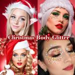 MEICOLY Christmas Body Glitter (50ml): Chunky mermaid glitter gel with sparkling sequins, perfect for Christmas makeup. Ideal stocking stuffer for women and kids during festive celebrations.