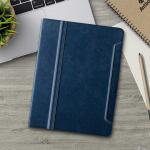 Antbox 10.2 Inch Case for iPad 9th/8th/7th Gen with Pencil Holder Vegan Leather Smart Cover (NavyBlue)