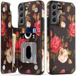 LETO Galaxy S22 Case,Luxury Flip Folio Leather Wallet Case Cover 6.1" Blooming Florals