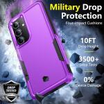 SPIDERCASE Heavy Duty Shockproof Phone Case for Galaxy S24 Plus 2024, Dark Purple