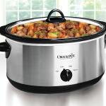 Crock Pot 7 Quart Oval Manual Slow Cooker, Stainless Steel (SCV700SBR) Versatile Cookware for Large Families or Entertaining.