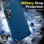 SPIDERCASE Heavy Duty Shockproof Phone Case for Galaxy S24 Plus 2024, Sea Blue