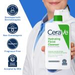 CeraVe Hydrating Facial Cleanser, Hydrating Cleanser For Normal To Dry Skin, National Eczema Association Certified, Moisturizing Face Wash For Dry Skin, Hyaluronic Acid + Ceramides + Glycerin