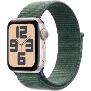 Apple Watch SE (2nd Gen) [GPS 40mm] Smartwatch Starlight AluminiumCase with LakeGreen Sport Loop