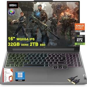 Lenovo Legion Slim 5 Gaming Laptop - 16" 2560x1600, Ryzen 7 32GB 2TB SSD, RGB Backlit, Windows 11 Pro.