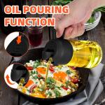 TrendPlain 16oz Oil Dispenser Bottle for Kitchen 470ml Olive Oil Bottle 2 in 1 Olive Oil Dispenser and Oil Sprayer Black Oil Sprayer for Cooking, Salad, Barbecue.