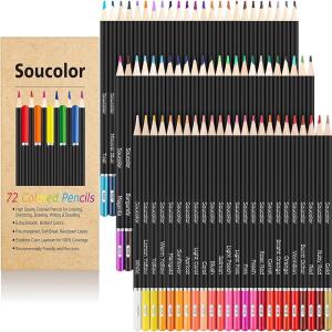 Soucolor 72-Color Colored Pencils for Adult Coloring Books