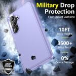 SPIDERCASE Heavy Duty Shockproof Phone Case for Galaxy S24 Plus 2024, Light Purple