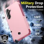 SPIDERCASE Heavy Duty Shockproof Phone Case for Galaxy S24 Plus 2024, Light Pink