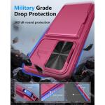 ATATOO for Samsung Galaxy S24+ Plus Case with Card Holder 6.7"​ , Hot Pink