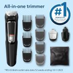 Philips Norelco Multi Groomer All in One Trimmer Series 3000, 13 Piece Mens Grooming Kit for Beard, MG3740/40, Face, Nose, Ear Hair Trimmer and Hair Clipper, NO Blade Oil Needed