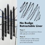 e.l.f. No Budge Retractable Eyeliner, Black 0.006 Oz, Creamy, Ultra-Pigmented & Waterproof, Creates Bold & Defined Lines, Vegan & Cruelty Free