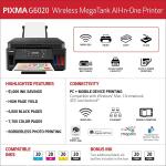 Canon PIXMA G6020 All-in-One Supertank Wireless (Megatank) Printer - Black