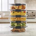 Rubbermaid Brilliance Food Storage Containers, Set of 5 (3.2 Cup), BPA Free, Airtight Lids, Ideal for Meal Prep, Lunch, & Leftovers.