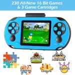 16 Bit Handheld Game for Kids Adults, 3.0'' Large Screen Preloaded 230 HD Classic Retro Video Games with USB