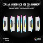 CORSAIR VENGEANCE RGB DDR5 RAM 32GB (2x16GB) Desktop Computer Memory - White