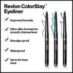 Revlon Pencil Eyeliner, 210 Teal, 0.01 oz, ColorStay Eye Makeup with Built in Sharpener, Waterproof, Smudge proof, Longwearing with Ultra Fine Tip