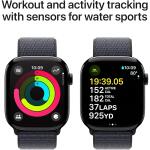 Apple Watch Series 10 [GPS 46mm case] Smartwatch with Jet Black Aluminium Case with Ink Sport Loop