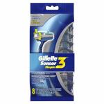 Gillette Sensor3 Men's Disposable Razors, 8-Count