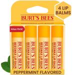 Burt's Bees Lip Balm Stocking Stuffers, Natural Origin Lip Care (4-Pack), Moisturizing Lip Care Christmas Gifts, Original Beeswax with Vitamin E & Peppermint Oil