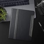 Antbox 10.2 Inch Case for iPad 9th/8th/7th Gen with Pencil Holder Vegan Leather Smart Cover (Black)