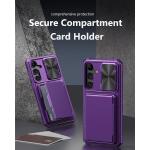 ATATOO for Samsung Galaxy S24+ Plus Case with Card Holder 6.7"​ , Dark Purple