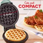 DASH Mini Waffle Maker -Waffle Mold, Nonstick Waffle Iron with Quick Heat-Up, PTFE Nonstick Surface (Aqua)