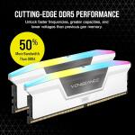 CORSAIR VENGEANCE RGB DDR5 RAM 32GB (2x16GB) Desktop Computer Memory - White