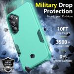 SPIDERCASE Heavy Duty Shockproof Phone Case for Galaxy S24 Plus 2024, Teal