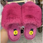 Rachel Roy Women's Cozy Sleep Slipper Faux Fur Pink Solid Size 5/6