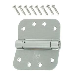 Everbilt 4 in. x 5/8 in. Radius Adjustable Spring Door Hinge Satin Chrome