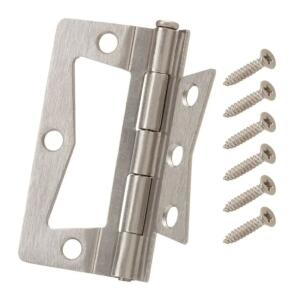 Everbilt Non-Mortise Hinges (2-Pack) 3 in. Satin Nickel