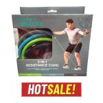 Gaiam Restore 3-in-1 Resistance Band Kit Exercise Cords Foam Comfort Grip Handle