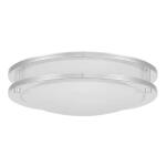 Hampton Bay Flaxmere 12 in. Chrome Dimmable Integrated LED Flush Mount Ceiling Light with Frosted White Glass Shade