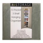 Better Home Storage 10 Pocket 3 Shelf hanging Organizer Grey