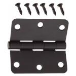 Everbilt 3-1/2 in. x 1/4 in. Radius Squeak-Free Door Hinge (3-Pack) Matte Black